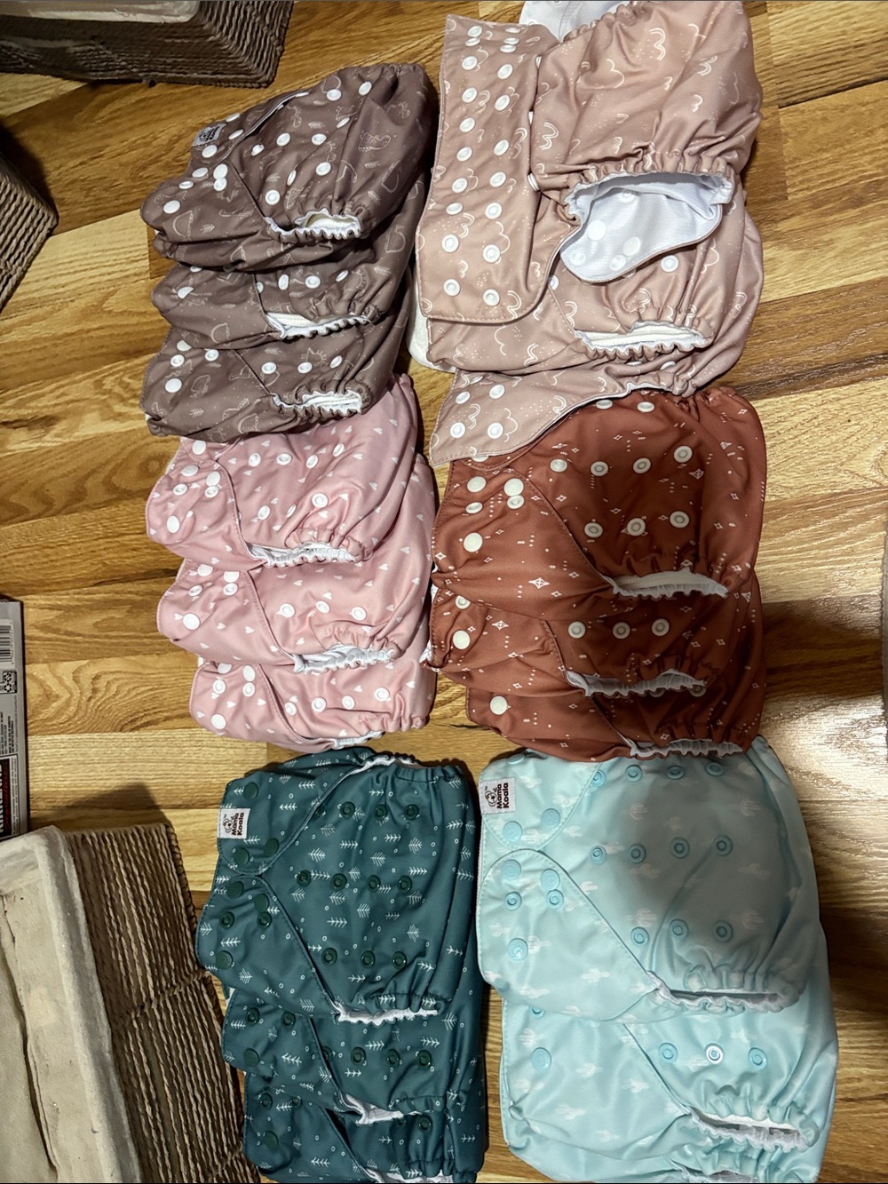 NWOT Reusable  Cloth Diaper Cover w inserts  - Pink, Brown, Green, Teal, Cream